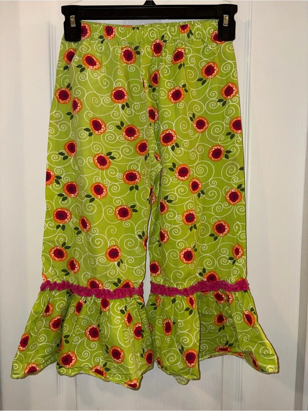 Jelly The Pug Orange & Green Floral Girls Matching Set